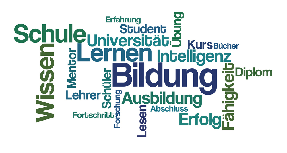 Word Cloud zum Thema Bildung